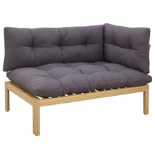 KFPOERTFGD 2 Piece Garden Pallet Sofa Set with Table, Solid Acacia Wood Outdoor Lounge Furniture, Light Brown and Dark Grey, Weather-Resistant Patio Seating