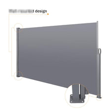138"X71" Retractable Side Awning, Grey, Waterproof & - Privacy Herbarium 138" X 71'' Waterproof, for Terrace