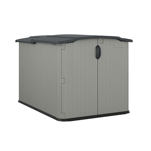 Suncast Horizontal Storage Shed, 98 Cu Ft, Resin, Glidetop, Sliding Lid