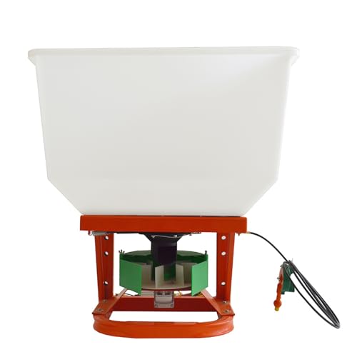 Yokoma Seed Fertilizer Spreader Electric Broadcast Spreader ATV Tractor Front Electric Fertilizer Spreader Machine 265LB Capacity 21.5" 12-Volt 180W Horizontal Motor