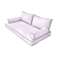 Prolinemax Style2 Twin Size 5PC Contrast Pipe Outdoor Daybed Mattress Cushion Set White
