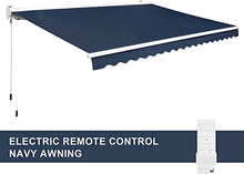 Diensweek 12'x10' Patio Awning Retractable, Fully Assembled Motorized Electric Commercial Grade - Quality 100% Dope-Dyed Acrylic Window Door Sunshade Shelter - Deck Canopy Balcony (12'x10', Navy Blue)