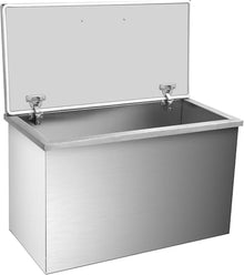 Drop in Ice Chest,28''L x 18''W x 17''H Stainless Steel Cooler with Hinged Cover,Ice Bin,Drain Pipe & Plug - Outdoor Kitchen, Bar, Party for Beer, Wine, Beverages