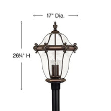 3 Light Extra Large Outdoor Post or Pier Mount Lantern Traditional-Glam Style 17 inch Wide By 26.25 inch High-Copper Bronze Finish Traditional Glam Outdoor Post Mount 81-Bel-3001771