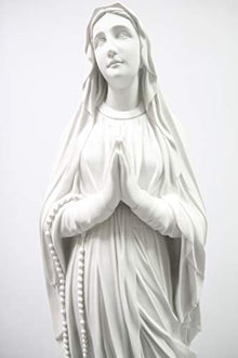 Vittoria Collection 48 Inch Our Lady of Lourdes Virgin Mary Statue Sculpture White