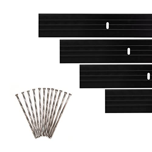 Dreamscape YardEdge Aluminum Landscape Edging Kit - 12 Strips, 6ft Each (72ft Total), Black Duraflex Paint - Professional Quality Landscaping Border, Metal Divider for Lawn, Garden, Flowerbed