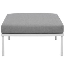 Outdoor Escape White Aluminum Ottoman for Outdoor Patio Lounge, Stylish Weather-Resistant Design, Lightweight Durable Frame, Versatile Seating and Accents
