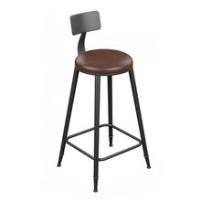 GMWXJKKL Bar Chairs Brown Bar Stool with Backrest Iron Retro High Chair Multi Bars Stools(X-Large)