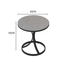FAiruo Side Table Rock Slab Side Table Small Coffee Table Marble Living Room Sofa Corner Table Balcony Sideboard (Color : D, Size : 55 * 60cm)