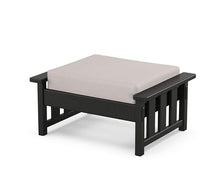 Martha Stewart by POLYWOOD® Acadia Deep Seating Ottoman in Black/Dune Burlap