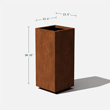 Veradek Corten Steel Series Pedestal Planter - Tall Corten Steel Planter for Outdoor Porch/Patio | Naturally Rusting Steel for All-Weather Use | Modern Rustic Décor for Tall Plants, Trees, Flowers