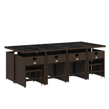 AMBERARD Patio Dining Set Set of 12 Brown Furniture Set