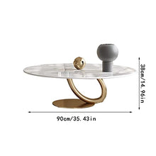 DIEYPOL Coffee Table Retro Slate Coffee Table Simple Living Room Round Table Combination Coffee Table Home Coffee Table Mesa para Centro De Sala(B)