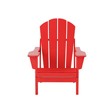 WO Home Furniture HDPE Adirondack Chairs Tables Set of 7 PCS Poly Outdoor Coffee Square Side End Tables UV/Weather Resistant for Patio, Balcony, Backyard, Porch, Garden, Lawn (Red)