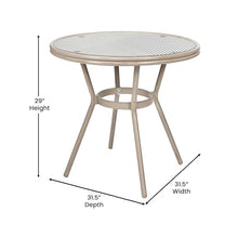 EMMA + OLIVER Massalia Indoor/Outdoor Bistro Set - Black & White Textilene - Light Natural Bamboo Frame