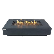Positano Concrete Fire Pit 60" x 31.9" Outdoor Patio Firepit Includes Fire Glass Modern Fire Pits & Outdoor Fireplaces for Garden, Deck, Indoor & Outdoor Heating
