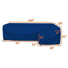 Patio Sectional Sofa Cover 18 Oz - 100% Waterproof & Weather Resistant PVC Coated 83" x 104" x 31" x 32" L Shape Sofa Cover for Indoor/Outdoor (Right Side Sofa, Blue)