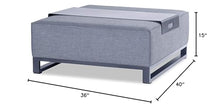 Whiteline Modern Outdoor Living Sensation Indoor/Outdoor Ottoman in Grey Acrylic Fabric with TPU Coating Frame. Includes an Aluminum Tray. Each Modular Chair Sold Separately