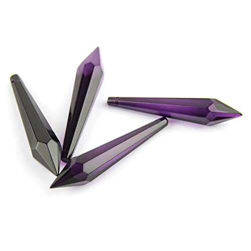 Dark Purple 38mm/63mm/76mm Crystal Prism Suncatcher for Chandeliers Glass Icicle U Drop Pendant for Wedding,63mm,200pcs