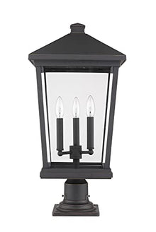 Z-Lite 3 Light Outdoor Pier Mounted Fixture Black