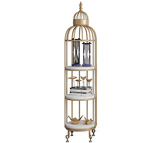 ZOCWJK Metal Plant Stand Pot Display Holder Bird Cage Design Flower Stand for Indoor and Outdoor Use,