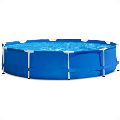 10 Foot x 30 Inch Outdoor Metal Frame Above Ground Round Swimming Pool
