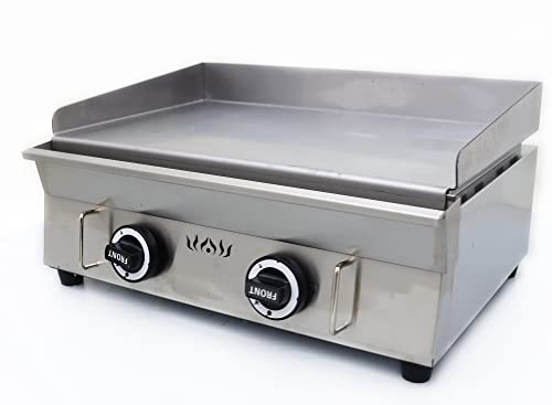 BREVELTION LPG Gas Griddle Countertop 21.26"x13.39" Flat Cooking Griddle Stainless Steel Hot Plate for BBQ Camping Teppanyaki 122-572 2800Pa Commercial