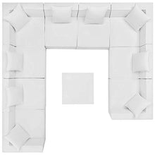 Modway EEI-4389-WHI Saybrook Patio Upholstered Sectional Sofa in White, 10-Piece Set
