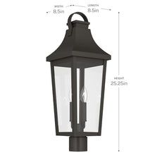 Kichler 25.25 Inch Cleary 2 Light Outdoor Modern Traditional Post Light, with Clear Glass in Olde Bronze, Waterproof Aluminum, (25.25" H x 8.5" W), 59197OZ