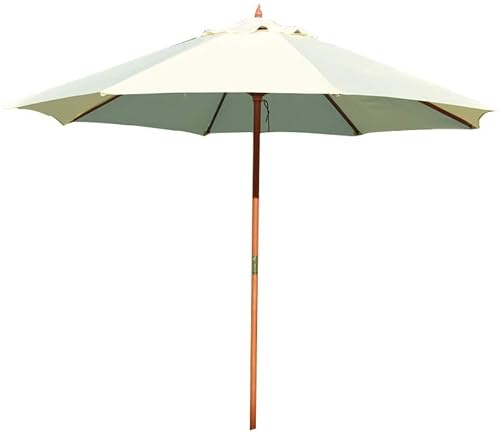 Parasol Patio Umbrellas 2.7m Garden (Single Top/Double Top) Waterproof Umbrella Shade Two Models For Beach/Pool/Patio/Balcony/Patio (White wooden shade)