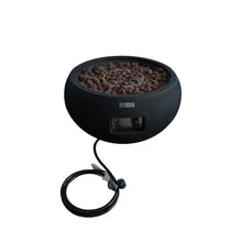 York Fire Table Outdoor Fire Pit 27" x 27" Cast Concrete Round Firepit Includes Lava Rocks 45,000 BTUs Outdoor Fireplace for Patio Furniture Set, Deck, Porch, Outdoor Heater - Natural Gas
