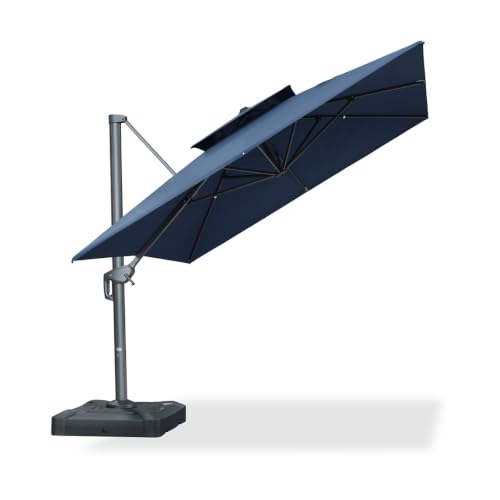 OROTLECT 10' X 13' Cantilever Patio Umbrella Outdoor Umbrella With 330lbs Base Large Rectangular WIndproof Offset Umbrella,Ocean Slate