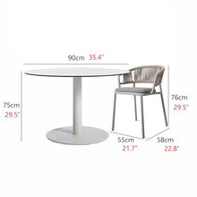 KPHYMOD 5 Piece Outdoor Patio Chairs Set with Imitation Marble Table, Patio Dining Set for Deck Beach Yard