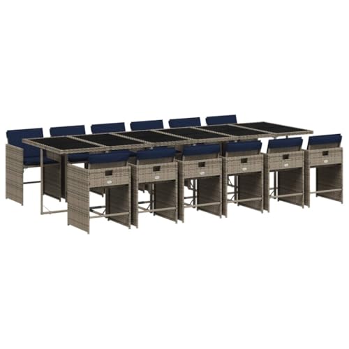 AMBERARD Patio Dining Set Set of 12 Gray Furniture Set