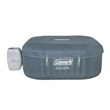 Coleman SaluSpa 114 AirJet Inflatable Square Hot Tub Gray with Bestway Non-Slip Spa Seat 4-Pack