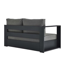 Modway Tahoe Aluminum Modular Outdoor Patio Couch with Weather-Resistant Cushions Gray Charcoal