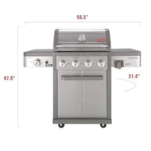 Coleman Revolution 4-Burner Gas Grill with Side Burner, Convertible Propane to Natural Gas, 50,000 + 13,000 BTU, 650 sq in, Outdoor BBQ Grill