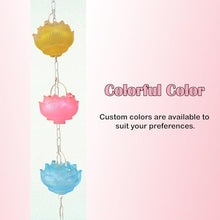 Innovz Colorful Resin Rain Catchers for Garden, Outdoor Lotus Rain Chain Cups 12 X 8 Cm, Fashion Function Replacement for Gutter Downspouts, 3 4 6 8.5 10 12 14 Ft(Colorful,3.2m/9.8 ft)