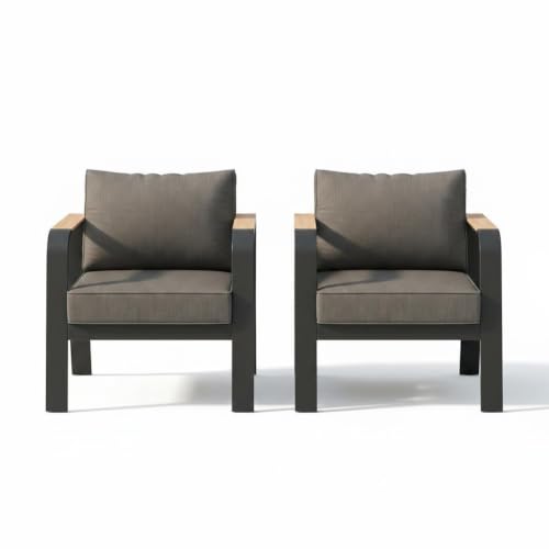 Modern Aluminum Outdoor Loveseat Sofa – 2-Seater Metal Patio Couch