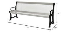 COATEDOUTDOORFURNITURE Bench, Grey, Expanded, 4Ft, with Back, Portable