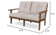 POLYWOOD® Lakeside Deep Seating Loveseat in Teak/Dune Burlap
