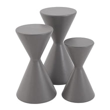 Christopher Knight Home Hazis Set of 3 Lightweight Concrete Plant Stand, Hourglass-shaped Indoor/Outdoor Side Table Set, Outdoor Plants Standing for Entryway/Garden, No Assembly Flower Stand, Gray