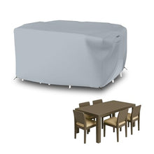 Seal Skin Covers Outdoor Rectangular Dining Set Cover, Heavy-Duty Elite PVC Waterproof & UV-Resistant Material, All-Weather Protection for Patio Furniture (Gray, 110"L x 84"W x 28"H)