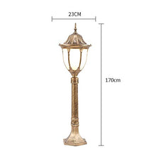 ZQHQYNQDFY Lamp Post Lights Outdoor, Creative Garden Lamp E27 Retro Street Light European Tradital s Pathway Lamp Metal Pillar Aluminum Outdoor Lighting for Courard & Park Detive Outdoor Lights