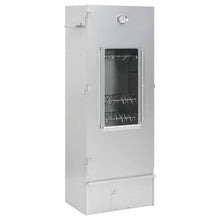 Outdoor BBQ Oven Smoker with Prep Table, Galvanized Steel Vertical Smoking Grill with Thermometer, Glass Window, Storage Shelves and S-Hooks, 17.5 x 11.4 x 43.3 Inch