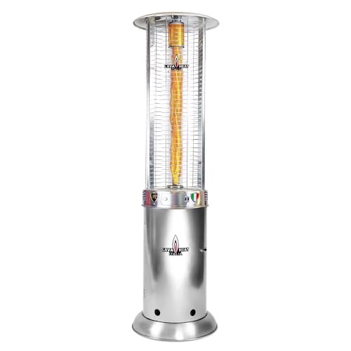 Lava Opus Lite Commercial Patio Heater, 56,000 BTU, 7.5 ft Cylindrical Steel & Aluminum Build, 360° Heat Distribution w/Borosilicate Glass Tube, Triple Protection System (Propane, Stainless Steel)