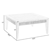 Benzara Kimi 36 Inch Outdoor Coffee Table, Brown Eucalyptus Wood, Woven Rope Apron
