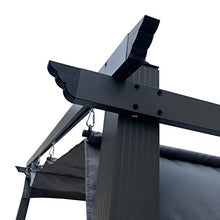 DESIGNSCAPE3D 10x10 Ft Retractable Patio Pergola with Canopy Gray
