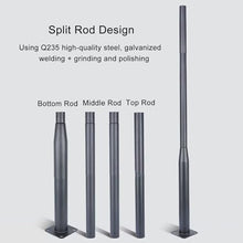 XYIANG Street Light Poles for Outdoor Lighting, Solar Lamp Post Galvanized Steel Metal Poles with Mounting Ground Cage Base, for Backyard, Street, Patio, Park, Parking Lots(4M/13Ft)