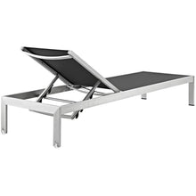 Pemberly Row Modern Aluminum Patio Chaise Lounge Set of 6 Black